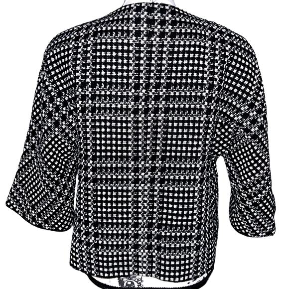 Larry Levine black & white woven dress jacket 10 - Picture 3 of 6